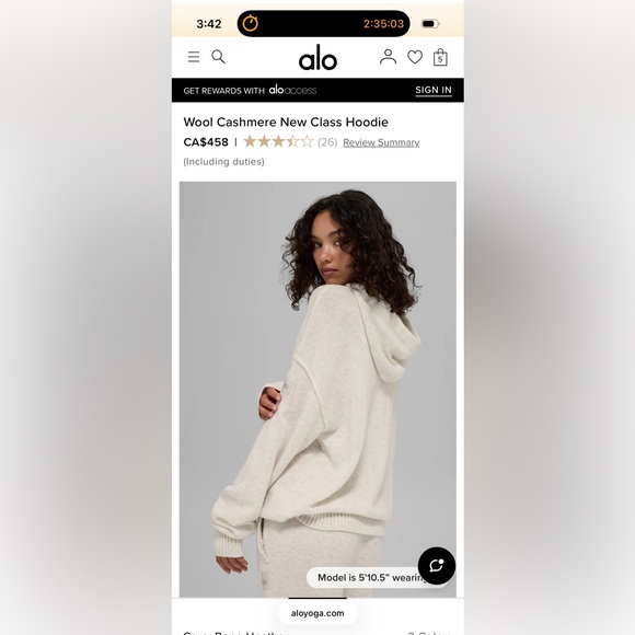 ALO Yoga Wool Cashmere New Class Hoodie & Pants Set - Picture 4 of 8